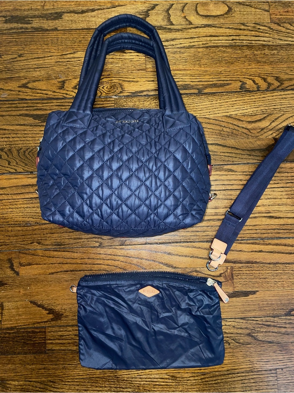 MZ Wallace Sutton Navy Quilted Shoulder Satchel - Picture 11 of 11